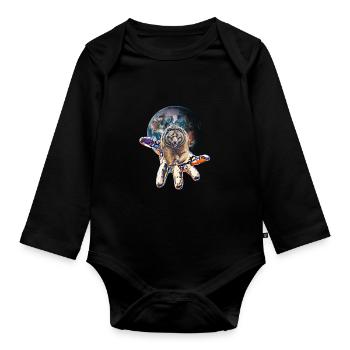 Grizzly - Organic Longsleeve Baby Bodysuit - black - Front