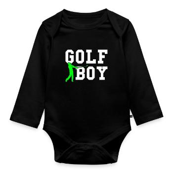golf boy - Baby Bio-Langarm-Body - Schwarz - Vorne