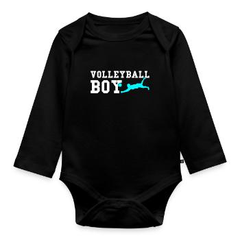 Volleyball boy - Baby Bio-Langarm-Body - Schwarz - Vorne