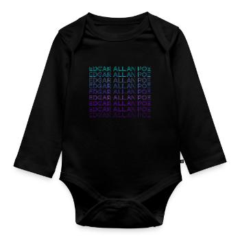 Edgar Allan Poe Retro - Organic Longsleeve Baby Bodysuit - black - Front