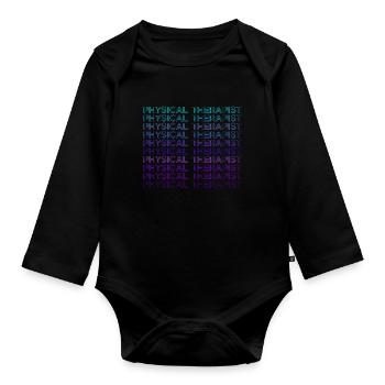 Physiotherapeutin Physiotherapie Retro - Baby Bio-Langarm-Body - Schwarz - Vorne