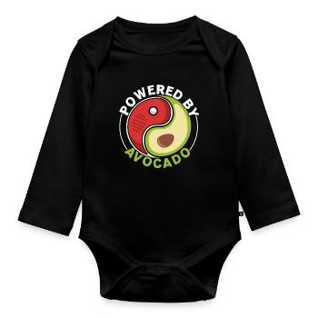 Powered by Avocado Guac Guacamole Avocado-Lie - Organic Longsleeve Baby Bodysuit - black - Front