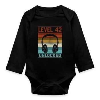 Gamer 42nd Birthday Gamer - Organic Longsleeve Baby Bodysuit - black - Front