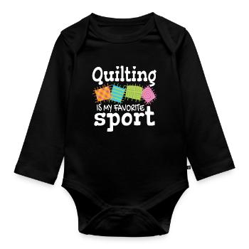 Sewing Quilting Quilting - Organic Longsleeve Baby Bodysuit - black - Front