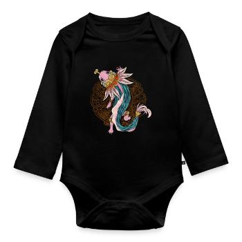 Quetzalcoatl Axolotl Ancien Serpent Aztèque Ma - Body Bébé bio manches longues - noir - Devant
