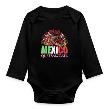 Quetzalcoatl Aztec Serpent Maya Inca Tolteke - Body Bébé bio manches longues - noir - Devant