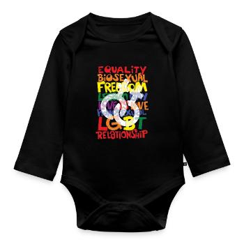 LGBTQ Lesben Schwule - Baby Bio-Langarm-Body - Schwarz - Vorne