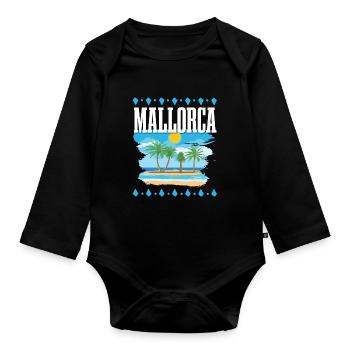 Majorca - Organic Longsleeve Baby Bodysuit - black - Front