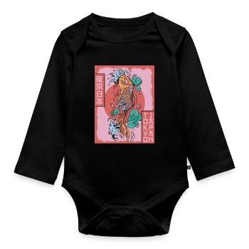 Koi Fish Carp Tokyo Japan Japanese Aesthetics - Organic Longsleeve Baby Bodysuit - black - Front