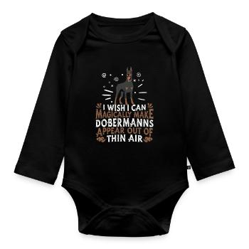 Chien Doberman - Body Bébé bio manches longues - noir - Devant