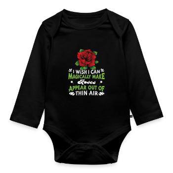 Rose Roses Rose Garden Jardinier - Body Bébé bio manches longues - noir - Devant