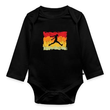 Parkour Retro - Organic Longsleeve Baby Bodysuit - black - Front