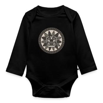 Quetzalcoatl Aztecs Feathered Snake Maya Inca - Organic Longsleeve Baby Bodysuit - black - Front
