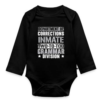 Grammar Police English Teacher English Write - Organic Longsleeve Baby Bodysuit - black - Front