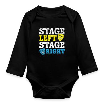 Bühne links Bühne rechts Theater Schauspieler Broa - Baby Bio-Langarm-Body - Schwarz - Vorne