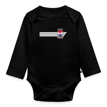 Kroatien Hrvatska Patriotismus Fussball Fan Trikot - Baby Bio-Langarm-Body - Schwarz - Vorne
