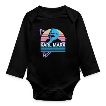 Karl Marx Marxisme Communisme Communiste So - Body Bébé bio manches longues - noir - Devant