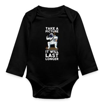 Take A Picture Fotografie Geschenk - Baby Bio-Langarm-Body - Schwarz - Vorne