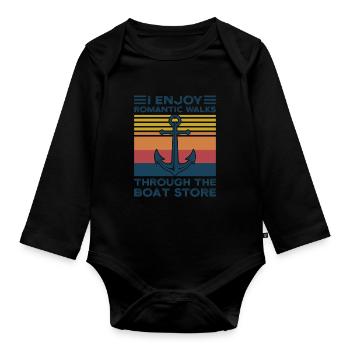 Captain Captains Boating Gift - Organic Longsleeve Baby Bodysuit - black - Front