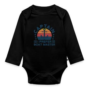 Captain Captains Boating Gift - Organic Longsleeve Baby Bodysuit - black - Front