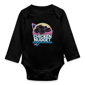 Nugget de poulet Retro Cadeau - Body Bébé bio manches longues - noir - Devant