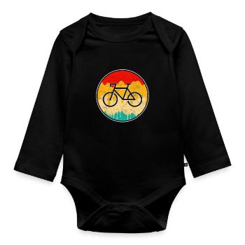 Vélo Rétro - Body Bébé bio manches longues - noir - Devant