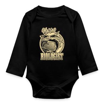 Meeresbiologe Hammerhai Meeresbiologie - Baby Bio-Langarm-Body - Schwarz - Vorne