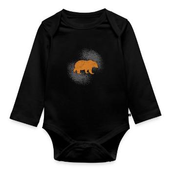 Ours - Body Bébé bio manches longues - noir - Devant