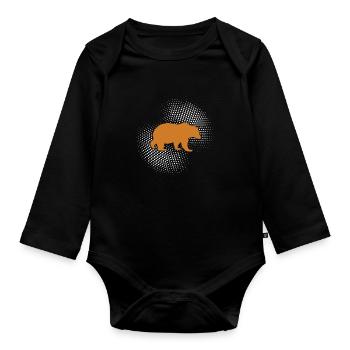 Ours - Body Bébé bio manches longues - noir - Devant