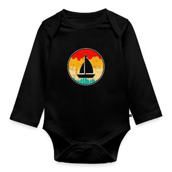 Voile Rétro - Body Bébé bio manches longues - noir - Devant