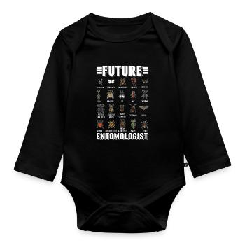 Entomologist Boys Girls Insects - Organic Longsleeve Baby Bodysuit - black - Front