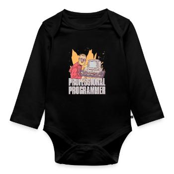 Programmer Coder Software Developer - Organic Longsleeve Baby Bodysuit - black - Front