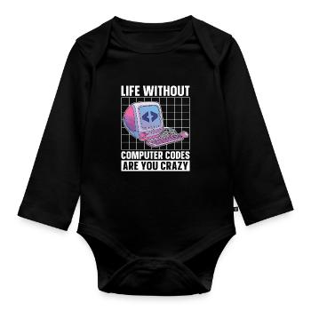 Programmer Coder Software Developer - Organic Longsleeve Baby Bodysuit - black - Front