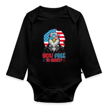 Eagle American Flag Men 4 juillet États-Unis - Body Bébé bio manches longues - noir - Devant