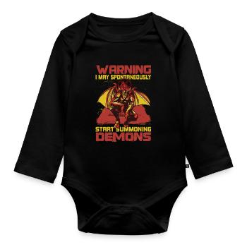 Funny Cult Occult Gift - Organic Longsleeve Baby Bodysuit - black - Front