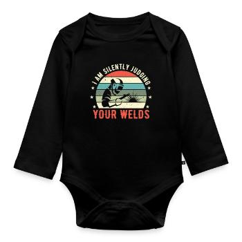 Funny Welder Welder Gift - Organic Longsleeve Baby Bodysuit - black - Front