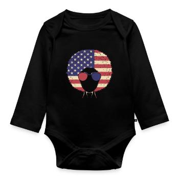 Femmes Drapeau afro-américain - Body Bébé bio manches longues - noir - Devant