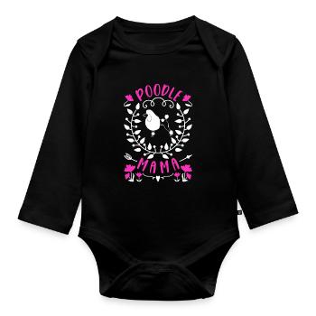 Caniche Maman Mignon amoureux des chiens Caniche - Body Bébé bio manches longues - noir - Devant