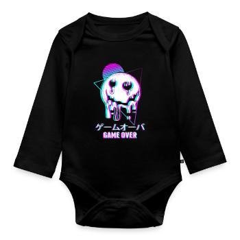 Game Over Aesthetic Goth Vaporwave Sad - Organic Longsleeve Baby Bodysuit - black - Front