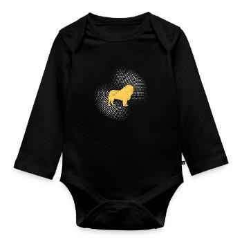Lion - Organic Longsleeve Baby Bodysuit - black - Front