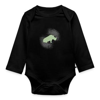 Rhinoceros - Organic Longsleeve Baby Bodysuit - black - Front