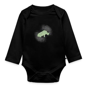 Rhinoceros - Organic Longsleeve Baby Bodysuit - black - Front