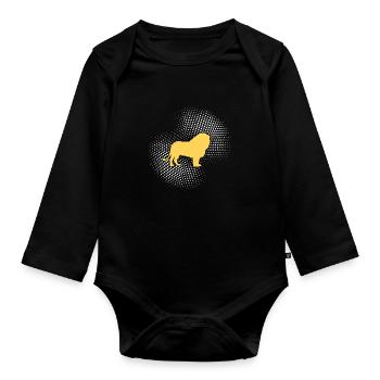 Lion - Organic Longsleeve Baby Bodysuit - black - Front