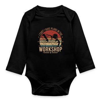 Funny Welder Welding Retro Gift - Organic Longsleeve Baby Bodysuit - black - Front