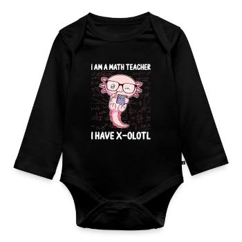 Drôle math Kawaii Axolotl Cadeau - Body Bébé bio manches longues - noir - Devant