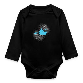 Canoeing - Organic Longsleeve Baby Bodysuit - black - Front