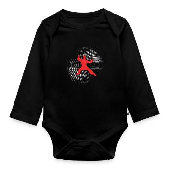 karate - Organic Longsleeve Baby Bodysuit - black - Front