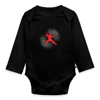 karaté - Body Bébé bio manches longues - noir - Devant