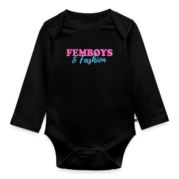 Femboy-Geschenk - Baby Bio-Langarm-Body - Schwarz - Vorne