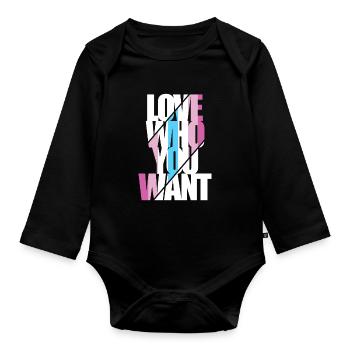 Femboy-Geschenk - Baby Bio-Langarm-Body - Schwarz - Vorne